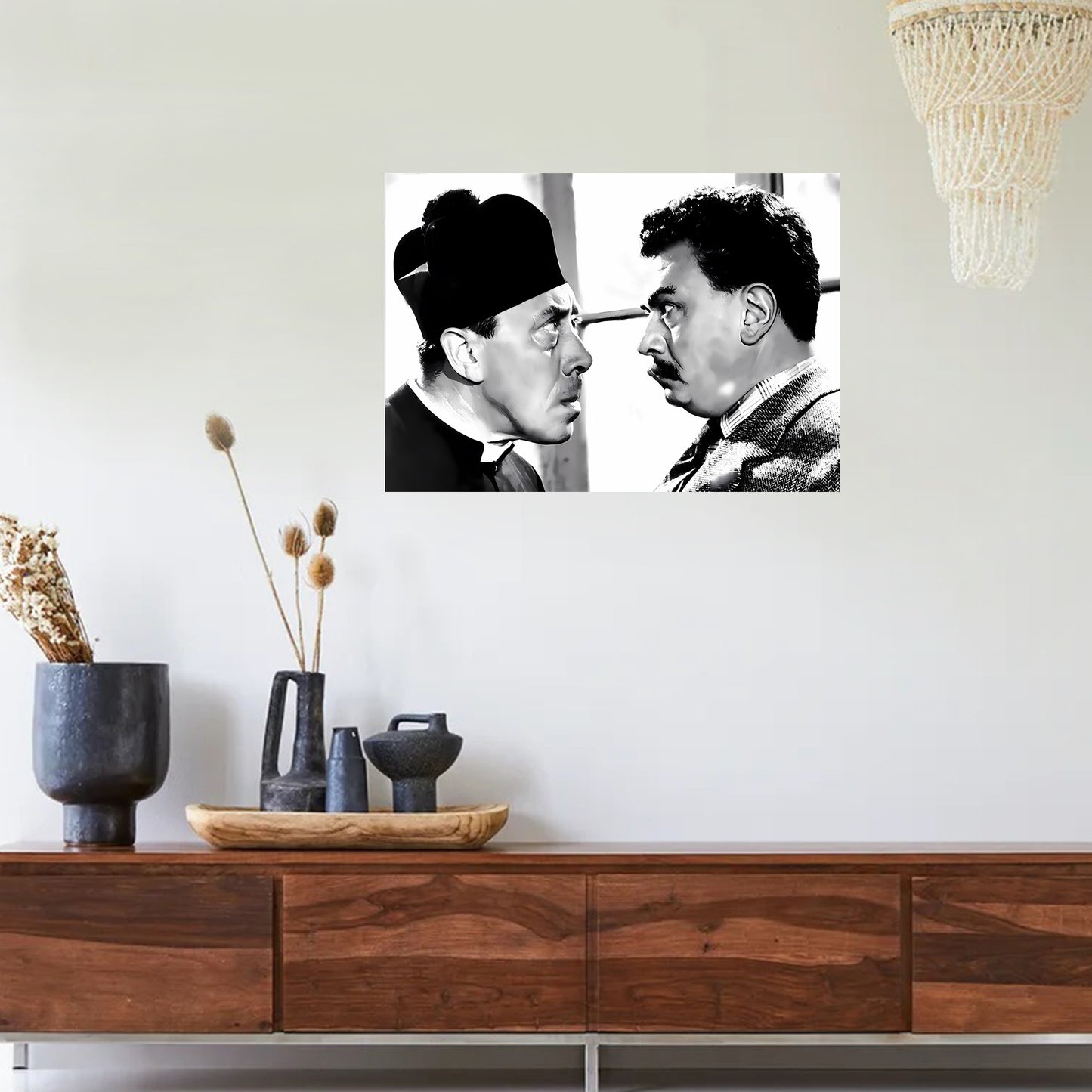 Papiarte, Cinema Italiano art. 09 Beppone e don Camillo, Stampa digitale DOWNLOAD immediato, poster vintage, arte cinema, vendita online.