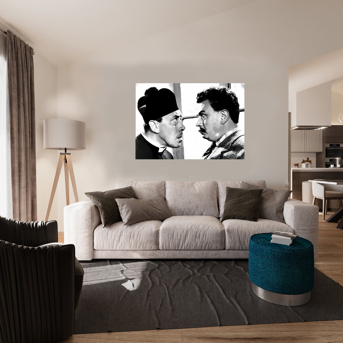 Papiarte, Cinema Italiano art. 09 Beppone e don Camillo, Stampa digitale DOWNLOAD immediato, poster vintage, arte cinema, vendita online.