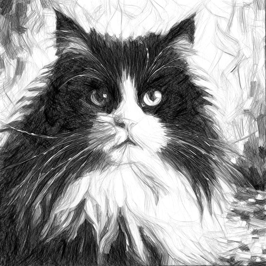 Ritratto Personalizzato Disegnato a Carboncino del tuo Gatto / Commissione per il tuo Gatto, Cane, e Animali Domestici / Arte da parete / Regalo per amante degli animali / Vendita Online / Galleria Papiarte ®