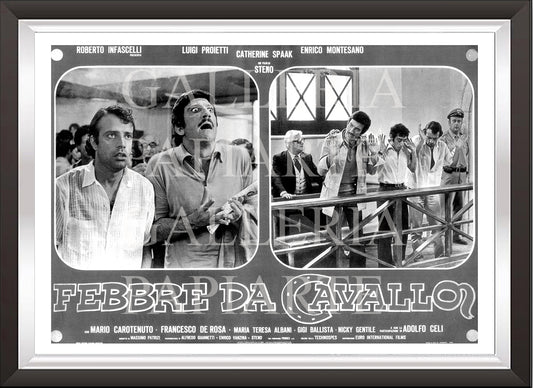 art. b17 Cinema Italiano Poster Vintage Febbre da cavallo/ Locandina Stampa su Carta Artistica Torkon, per arredamento e decorazione casa, ufficio / Vendita Online / Galleria Papiarte ®