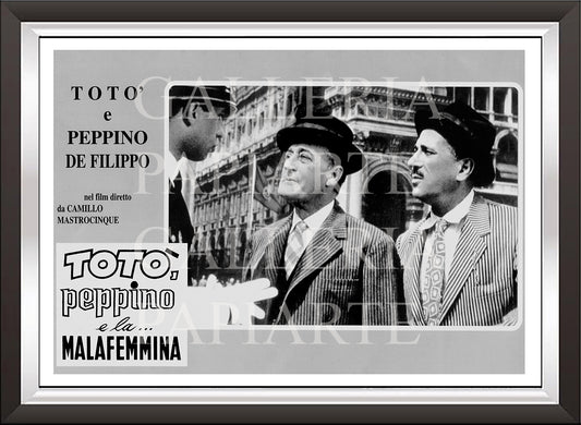 art. b52 Cinema Italiano Poster Vintage / Toto', Peppino e la malafemmina/ Locandina Stampa su Carta Artistica Torkon, per arredamento e decorazione casa, ufficio / Vendita Online / Galleria Papiarte ®