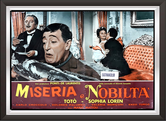 art. h03 Cinema Locandine Poster Vintage / Toto' Miseria e nobiltà / Locandina Stampa su Carta Artistica Torkon, per arredamento e decorazione casa, ufficio / Vendita Online / Galleria Papiarte ®