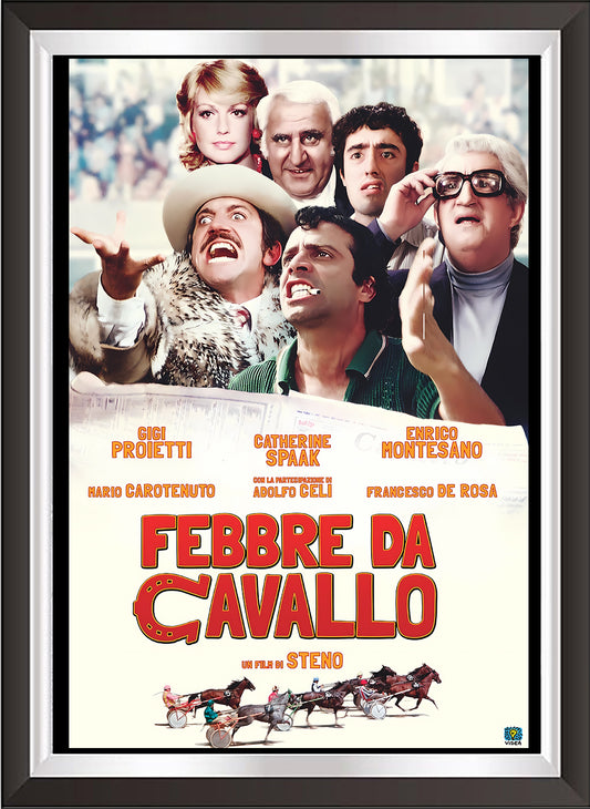 art. h04 Cinema Locandine Poster Vintage / Febbre da cavallo / Locandina Stampa su Carta Artistica Torkon, per arredamento e decorazione casa, ufficio / Vendita Online / Galleria Papiarte ®