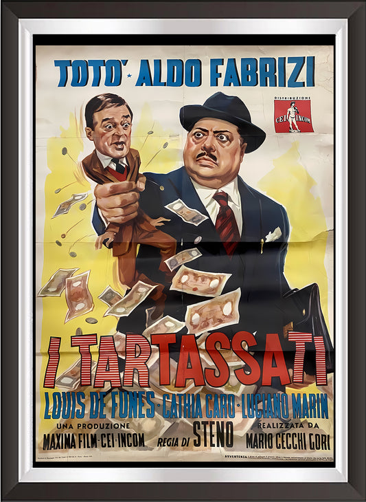 art. h05 Cinema Locandine Poster Vintage / Toto' e Aldo Fabrizi I Tartassati / Locandina Stampa su Carta Artistica Torkon, per arredamento e decorazione casa, ufficio / Vendita Online / Galleria Papiarte ®