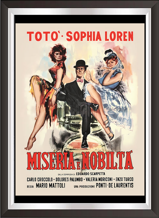 art. h06 Cinema Locandine Poster Vintage / Toto' e Sofia Loren Miseria e nobiltà / Locandina Stampa su Carta Artistica Torkon, per arredamento e decorazione casa, ufficio / Vendita Online / Galleria Papiarte ®