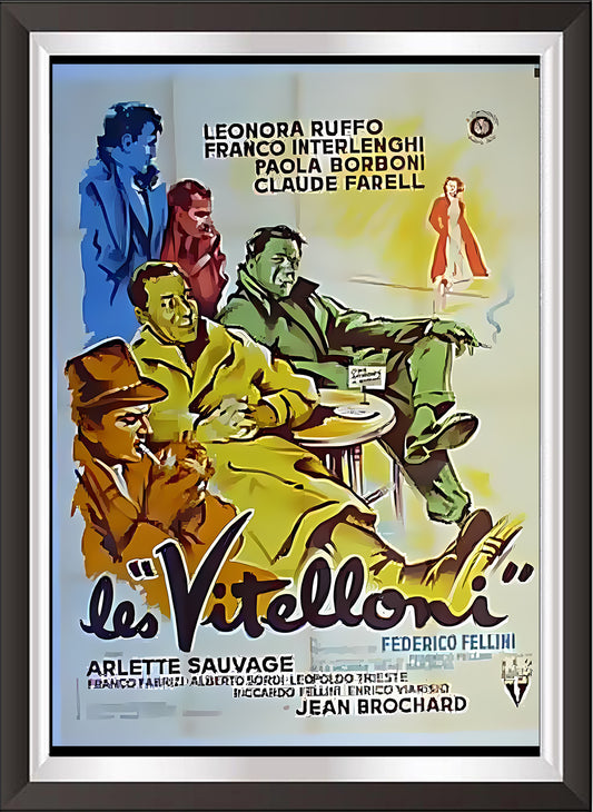 art. h13 Cinema Locandine Poster Vintage / Alberto Sordi in I vitelloni / Locandina Stampa su Carta Artistica Torkon, per arredamento e decorazione casa, ufficio / Vendita Online / Galleria Papiarte ®