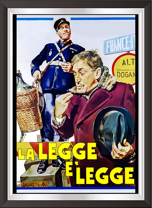 art. h40 Cinema Locandine Poster Vintage / Fernandel e Toto' in La legge è legge / Locandina Stampa su Carta Artistica Torkon, per arredamento e decorazione casa, ufficio / Vendita Online / Galleria Papiarte ®