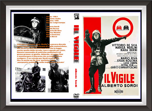 art. h43 Cinema Locandine Poster Vintage / Alberto Sordi in Il vigile / Locandina Stampa su Carta Artistica Torkon, per arredamento e decorazione casa, ufficio / Vendita Online / Galleria Papiarte ®