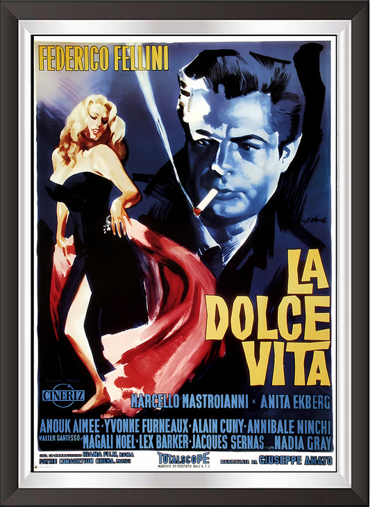 art. h44 Cinema Locandine Poster Vintage / La dolce vita / Locandina Stampa su Carta Artistica Torkon, per arredamento e decorazione casa, ufficio / Vendita Online / Galleria Papiarte ®