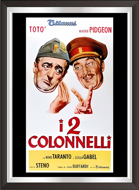 art. h51 Cinema Locandine Poster Vintage / Toto', Walter Pidgeon in I due colonnelli  /  Locandina Stampa su Carta Artistica Torkon, per arredamento e decorazione casa, ufficio / Vendita Online / Galleria Papiarte ®