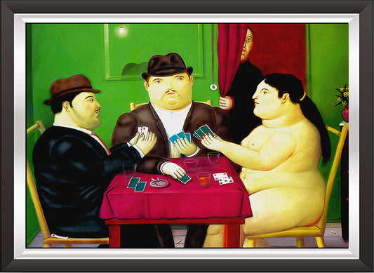 art. m08 Botero Poster Vintage / I giocatori di carte / Stampa su Carta Artistica Torkon, per arredamento e decorazione casa, ufficio / Vendita Online / Galleria Papiarte ®