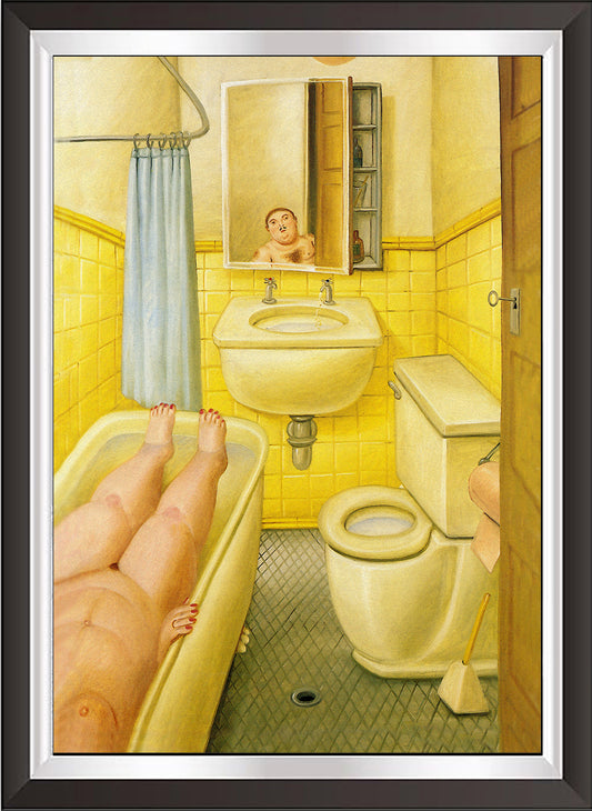 art. m10 Botero Poster Vintage / Il bagno / Stampa su Carta Artistica Torkon, per arredamento e decorazione casa, ufficio / Vendita Online / Galleria Papiarte ®