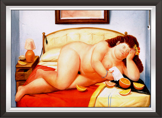 art. m15 Botero Poster Vintage / Donna sul divano / Stampa su Carta Artistica Torkon, per arredamento e decorazione casa, ufficio / Vendita Online / Galleria Papiarte ®