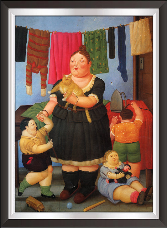 art. m16 Botero Poster Vintage / La vedova / Stampa su Carta Artistica Torkon, per arredamento e decorazione casa, ufficio / Vendita Online / Galleria Papiarte ®