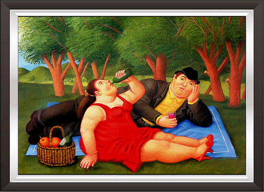 art. m19 Botero Poster Vintage / Picnic / Stampa su Carta Artistica Torkon, per arredamento e decorazione casa, ufficio / Vendita Online / Galleria Papiarte ®