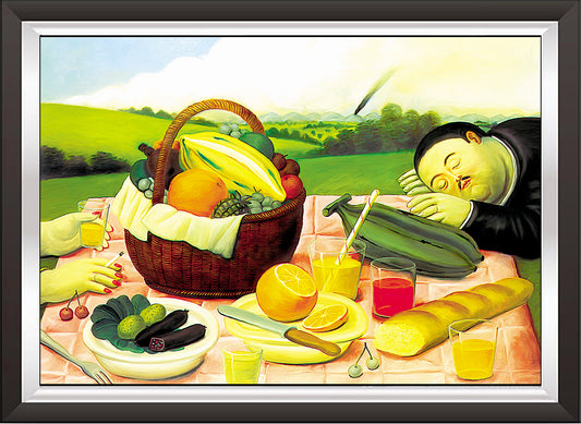 art. m20 Botero Poster Vintage / Picnic / Stampa su Carta Artistica Torkon, per arredamento e decorazione casa, ufficio / Vendita Online / Galleria Papiarte ®