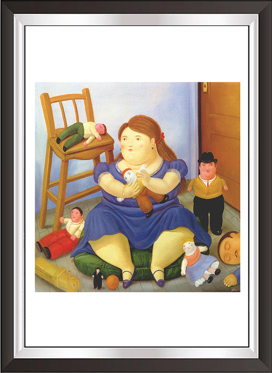 art. m22 Botero Poster Vintage / La camera di giochi / Stampa su Carta Artistica Torkon, per arredamento e decorazione casa, ufficio / Vendita Online / Galleria Papiarte ®