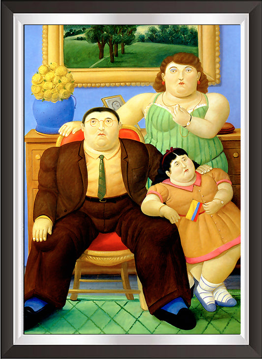 art. m39 Botero Poster Vintage / La famiglia / Stampa su Carta Artistica Torkon, per arredamento e decorazione casa, ufficio / Vendita Online / Galleria Papiarte ®