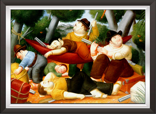 art. m44 Botero Poster Vintage / I briganti / Stampa su Carta Artistica Torkon, per arredamento e decorazione casa, ufficio / Vendita Online / Galleria Papiarte ®