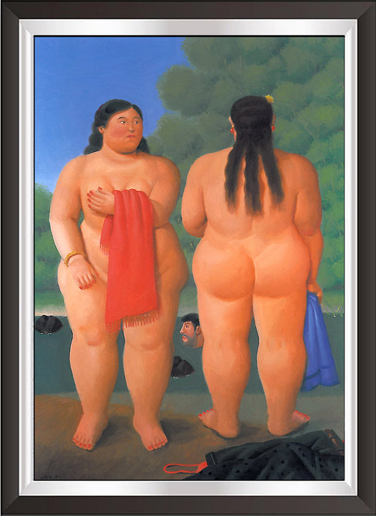 art. m53 Botero Poster Vintage / Il bagno / Stampa su Carta Artistica Torkon, per arredamento e decorazione casa, ufficio / Vendita Online / Galleria Papiarte ®