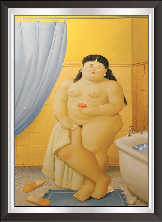 art. m60 Botero Poster Vintage / Il bagno / Stampa su Carta Artistica Torkon, per arredamento e decorazione casa, ufficio / Vendita Online / Galleria Papiarte ®