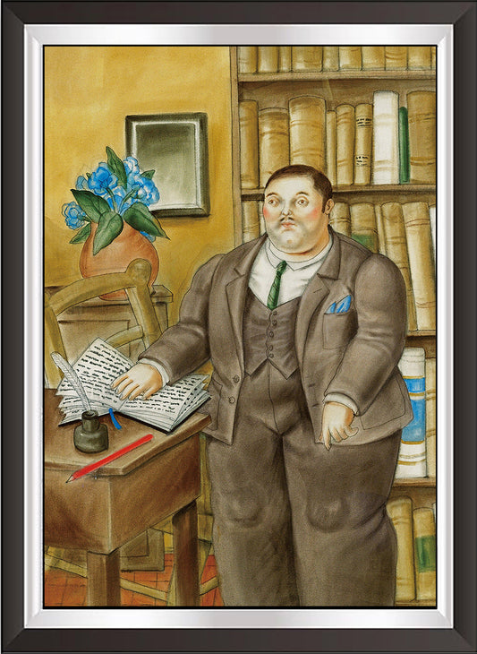 art. m63 Botero Poster Vintage / L'avvocato / Stampa su Carta Artistica Torkon, per arredamento e decorazione casa, ufficio / Vendita Online / Galleria Papiarte ®