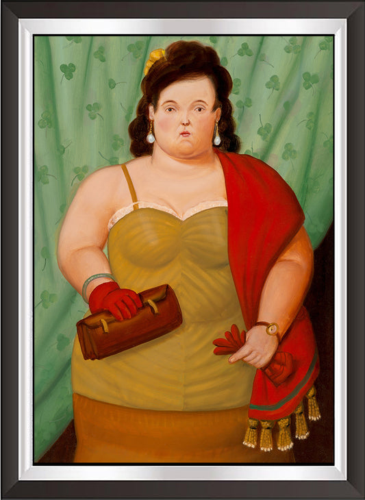 art. m70 Botero Poster Vintage / La gentildonna / Stampa su Carta Artistica Torkon, per arredamento e decorazione casa, ufficio / Vendita Online / Galleria Papiarte ®