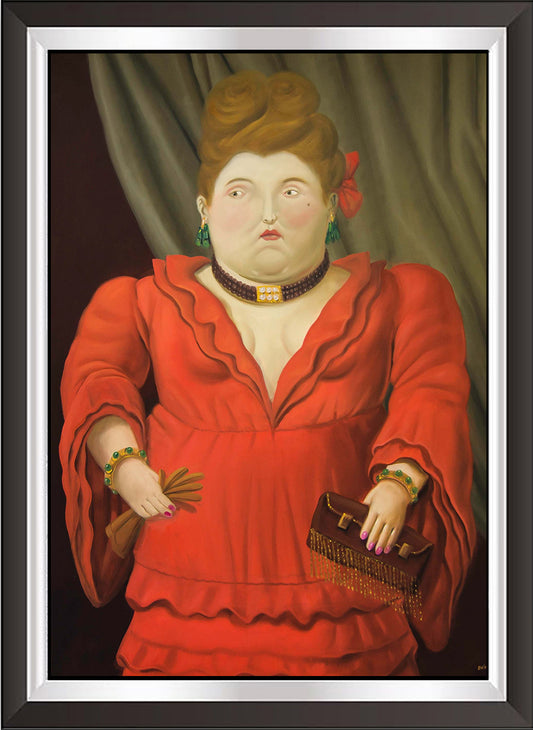 art. m71 Botero Poster Vintage / La gentildonna / Stampa su Carta Artistica Torkon, per arredamento e decorazione casa, ufficio / Vendita Online / Galleria Papiarte ®