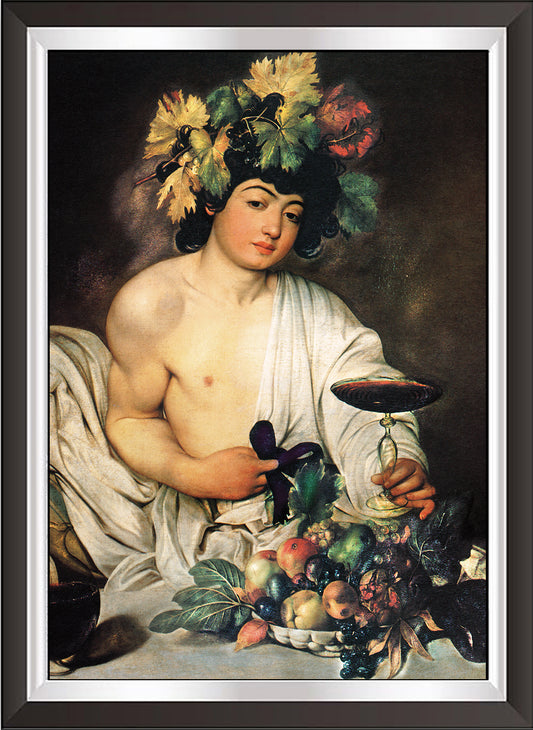 art. n01 Caravaggio / Poster Vintage / Bacco / Stampa su Carta Artistica Torkon, per arredamento e decorazione casa, ufficio / Vendita Online / Galleria Papiarte ®