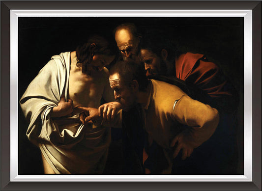 art. n02 Caravaggio / Poster Vintage / Incredulità di San Tommaso / Stampa su Carta Artistica Torkon, per arredamento e decorazione casa, ufficio / Vendita Online / Galleria Papiarte ®