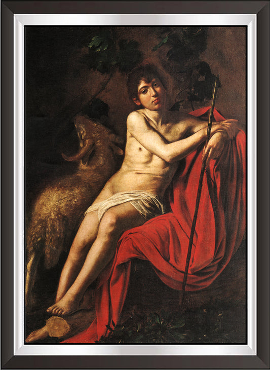 art. n12 Caravaggio / Poster Vintage / San Giovanni Battista / Stampa su Carta Artistica Torkon, per arredamento e decorazione casa, ufficio / Vendita Online / Galleria Papiarte ®