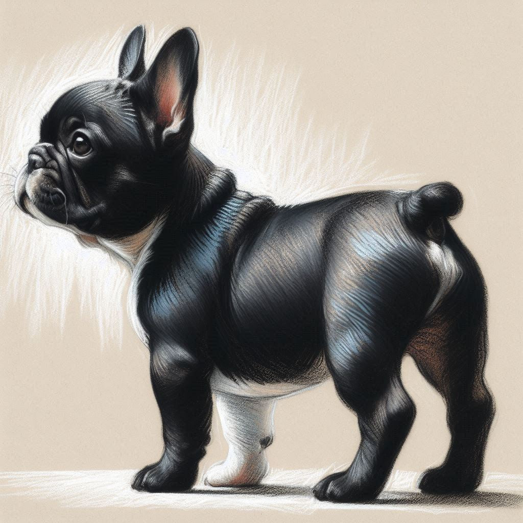 Stampa di un mio dipinto a Pastello di un ritratto di un Cane Bulldog Francese, Arte STAMPABILE,  illustrazione arte animale, Download Digitale, eseguito da Papiarte® Art. w327L