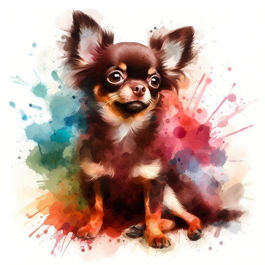 Stampa di un mio dipinto a Pastello di un ritratto di un Cane Chihuahua Marrone, Arte STAMPABILE,  illustrazione arte animale, Download Digitale, eseguito da Papiarte® Art. w354m