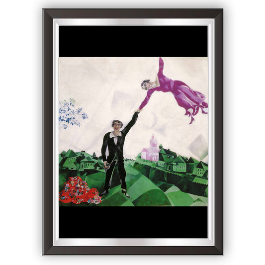 art. p01 Chagall / Poster Vintage / La passeggiata / Stampa su Carta Artistica Torkon, per arredamento e decorazione casa, ufficio / Vendita Online / Galleria Papiarte ®