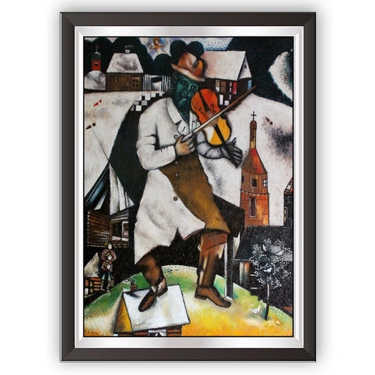 art. p21 Chagall / Poster Vintage / Il violinista / Stampa su Carta Artistica Torkon, per arredamento e decorazione casa, ufficio / Vendita Online / Galleria Papiarte ®