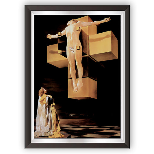 art. q05 Salvador Dali' / Poster Vintage / Corpus Hypercubus / Stampa su Carta Artistica Torkon, per arredamento e decorazione casa, ufficio / Vendita Online / Galleria Papiarte ®