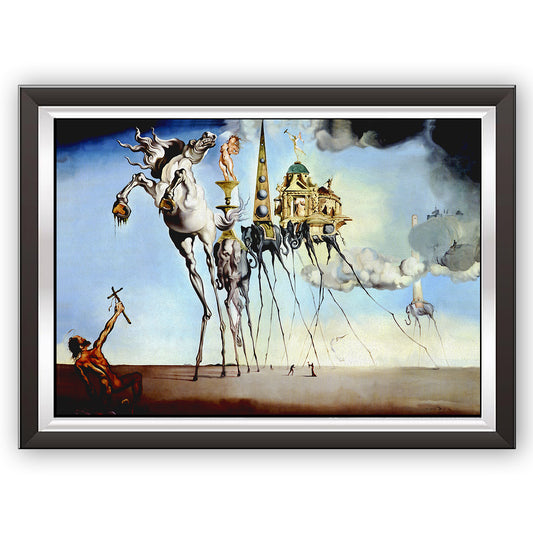 art. q07 Salvador Dali' / Poster Vintage / Tentazioni di sant'Antonio / Stampa su Carta Artistica Torkon, per arredamento e decorazione casa, ufficio / Vendita Online / Galleria Papiarte ®