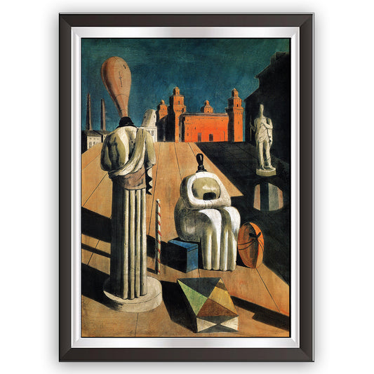 art. r02 Giorgio De Chirico / Poster Vintage /  Le muse inquietanti / Stampa su Carta Artistica Torkon, per arredamento e decorazione casa, ufficio / Vendita Online / Galleria Papiarte ®