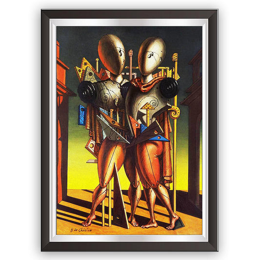 art. r08 Giorgio De Chirico / Poster Vintage /  La capanna del silenzio / Stampa su Carta Artistica Torkon, per arredamento e decorazione casa, ufficio / Vendita Online / Galleria Papiarte ®