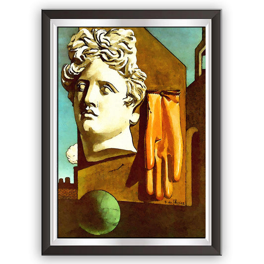 art. r09 Giorgio De Chirico / Poster Vintage /  Canto d'amore / Stampa su Carta Artistica Torkon, per arredamento e decorazione casa, ufficio / Vendita Online / Galleria Papiarte ®