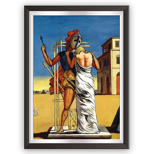 art. r10 Giorgio De Chirico / Poster Vintage /  Ettore e Andromeda / Stampa su Carta Artistica Torkon, per arredamento e decorazione casa, ufficio / Vendita Online / Galleria Papiarte ®