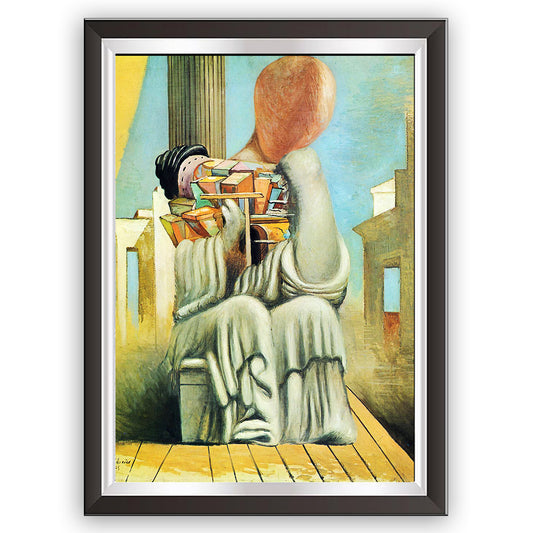 art. r12 Giorgio De Chirico / Poster Vintage /  Il poeta / Stampa su Carta Artistica Torkon, per arredamento e decorazione casa, ufficio / Vendita Online / Galleria Papiarte ®