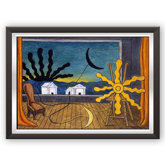 Kunst. r22 Giorgio De Chirico / Vintage-Poster / Die Sonne auf der Staffelei / Druck auf Torkon-Kunstpapier, für Heim- und Büroeinrichtung und Dekoration / Online-Verkauf / Galerie Papiarte ®