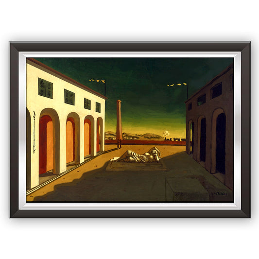 Kunst. r25 Giorgio De Chirico / Vintage-Poster / Die Melancholie des Aufbruchs / Druck auf Torkon-Kunstpapier, für Heim- und Büroeinrichtung und Dekoration / Online-Verkauf / Galerie Papiarte ®