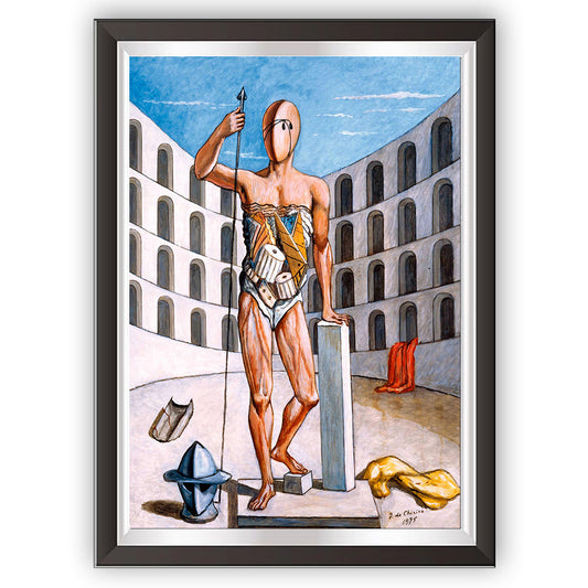 Kunst. r27 Giorgio De Chirico / Vintage-Poster / Der Gladiator / Druck auf Torkon-Kunstpapier, für Heim- und Büroeinrichtung und Dekoration / Online-Verkauf / Galerie Papiarte ®