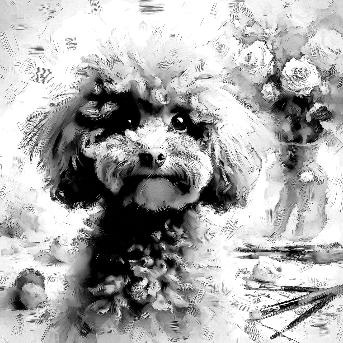 Ritratto Personalizzato Disegnato a Carboncino del tuo cane / Commissione per il tuo Gatto, Cane, e Animali Domestici / Arte da parete / Regalo per amante degli animali / Vendita Online / Galleria Papiarte ®