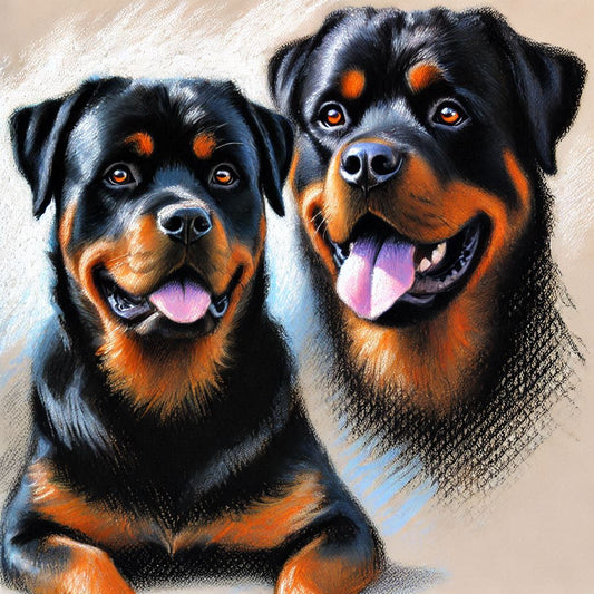 Cane Rottweiler, Stampa di un mio dipinto a Pastello, Arte STAMPABILE,  illustrazione arte animale, Download Digitale, eseguito da Papiarte® Art. w228a