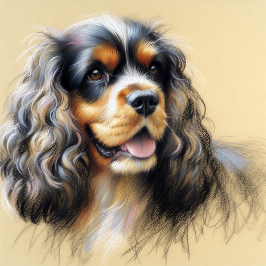 Cane Cocker Spaniel Inglese, Stampa di un mio dipinto a Pastello, Arte STAMPABILE,  illustrazione arte animale, Download Digitale, eseguito da Papiarte® Art. w237b