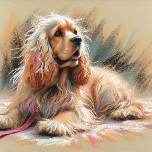 Cane Cocker Spaniel Inglese, Stampa di un mio dipinto a Pastello, Arte STAMPABILE,  illustrazione arte animale, Download Digitale, eseguito da Papiarte® Art. w237h