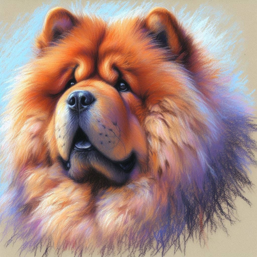 Cane Chow Chow, Stampa di un mio dipinto a Pastello, Arte STAMPABILE,  illustrazione arte animale, Download Digitale, eseguito da Papiarte® Art. w240b